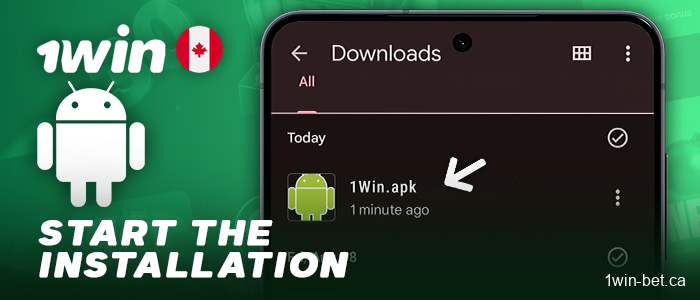 Proceed to 1win app installation