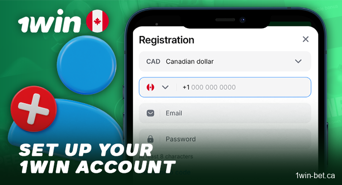 Account registration for Canadians in the 1win mobile app