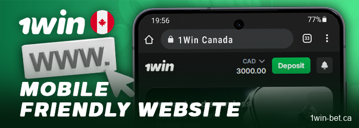 The browser version of 1Win Casino for mobile devices