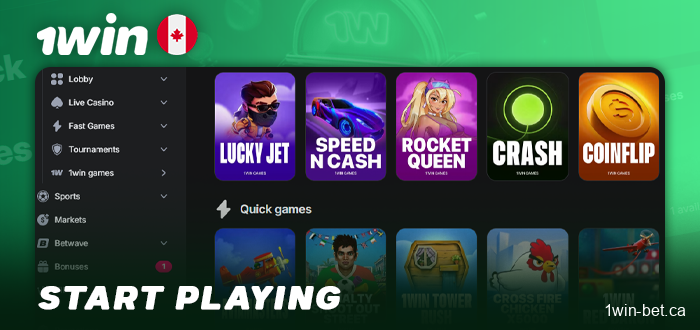 Start playing and placing bets with a bonus at 1win Canada