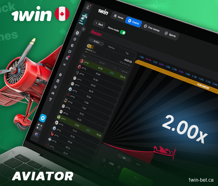 Aviator game in 1win Canada online casino