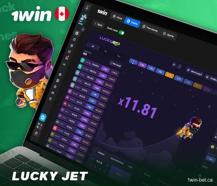 Lucky jet game in 1win Canada online casino