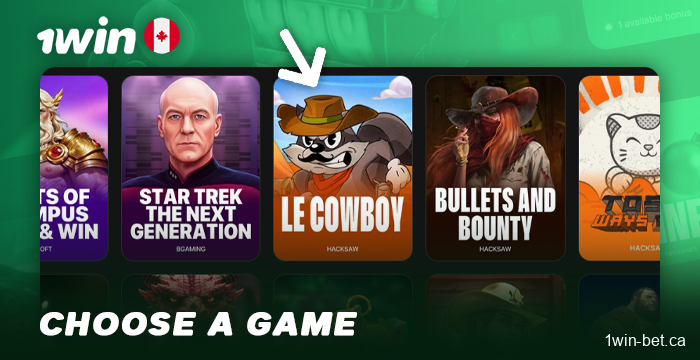 Go to the casino section on 1win