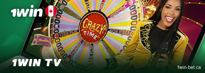 1win TV options available on the casino website
