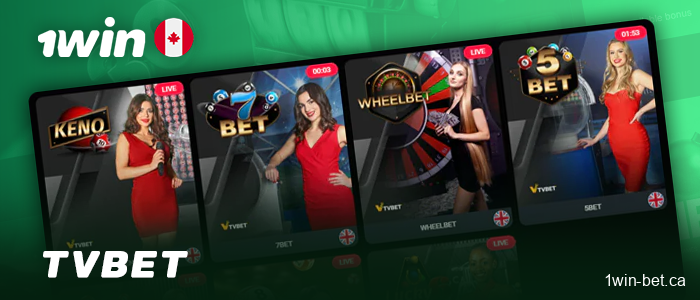 TVbet options available in 1win online casino