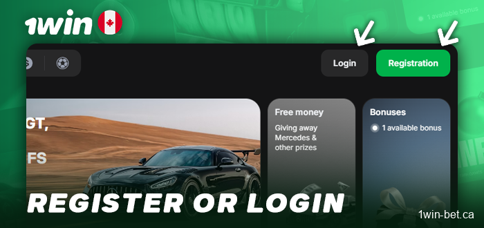 Log in to 1win or create an account