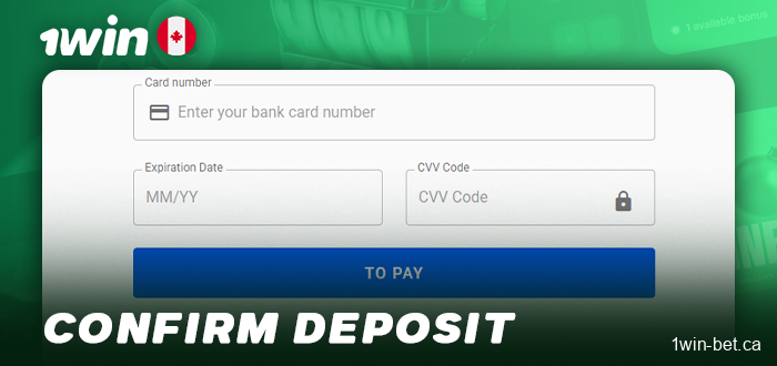Verify your deposit at 1Win CA and start playing