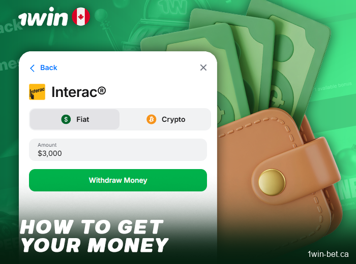 The process of withdrawing money from 1win Casino
