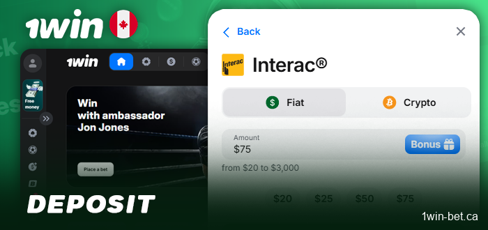 Depositing funds into your 1win account before placing sports bets