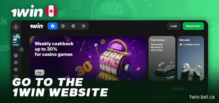 Visit the 1win Canada website to play Aviator