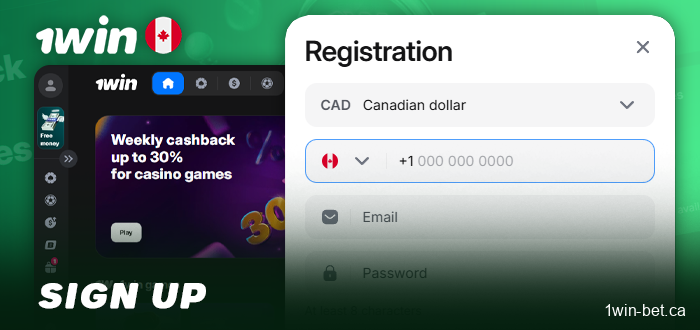 Register an account with 1win to play Aviator