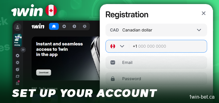 Enter your details and complete your registration with 1win Lucky Jet