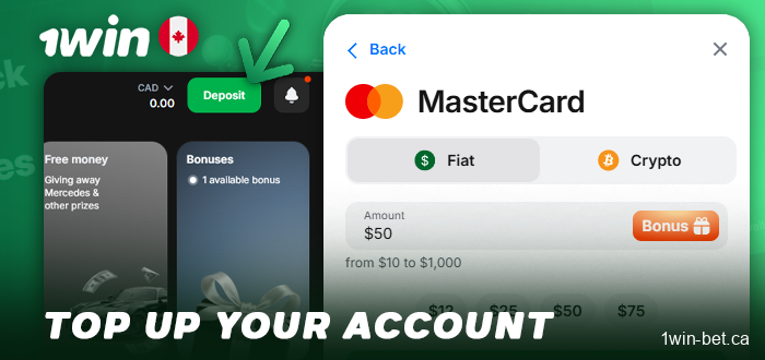 Deposit funds into your 1win Lucky Jet account to play for real money