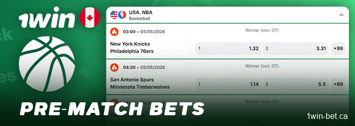 Bets on Upcoming Matches at 1win Canada