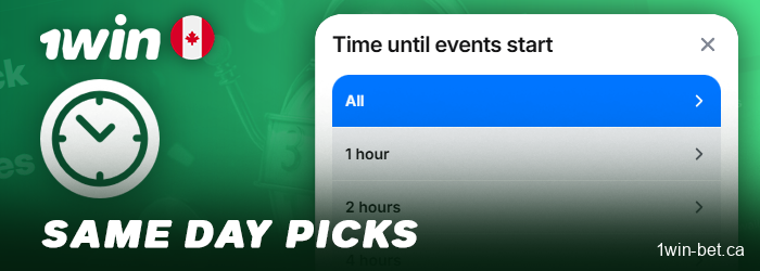 Choose only today's odds at 1Win